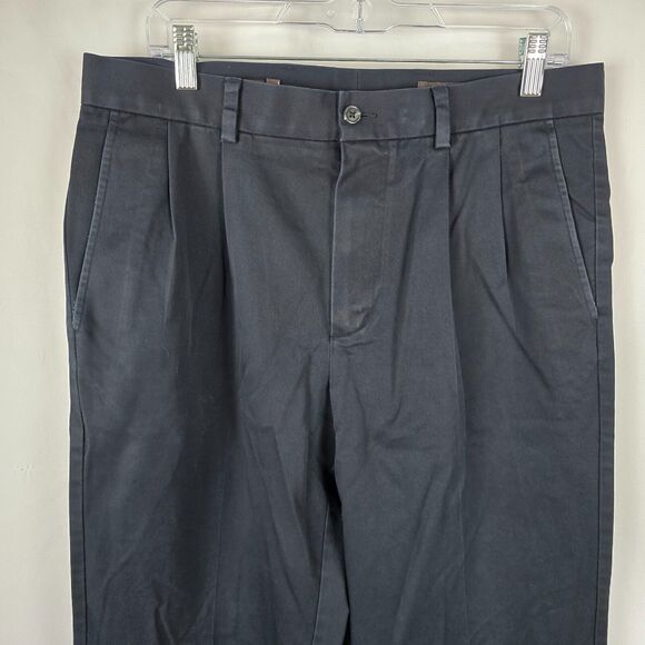 Nordstrom Chino Pants Men's 34 x 34 *** Dk Blue Straight Smartcare Wrinkle Free - Picture 2 of 16